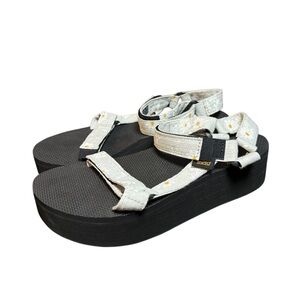 Teva Womens Size 9 Flatform Platform Sandals Shoes Daisy Floral Comfort Style